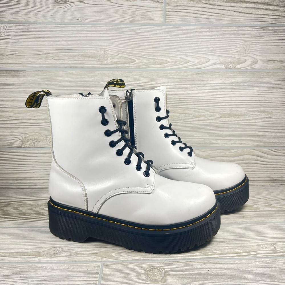 Dr. Martens 1460 White Platform Leather Boot - Women’s 9